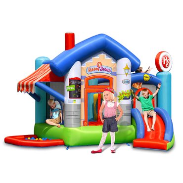 Pro děti, hry, hračky - Happy Hop Skákací atrakce (hrad) - Veselý obchůdek s míčky