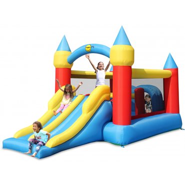Pro děti, hry, hračky - Happy Hop ACTIVITY skákací a prolézací hrad, zábavné centrum s dvojitou skluzavkou od Happy Hop
