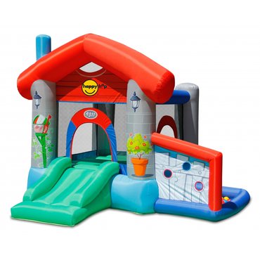 Pro děti, hry, hračky - Happy Hop Skákací párty domeček , skákací hrad se skluzavkou a míčky