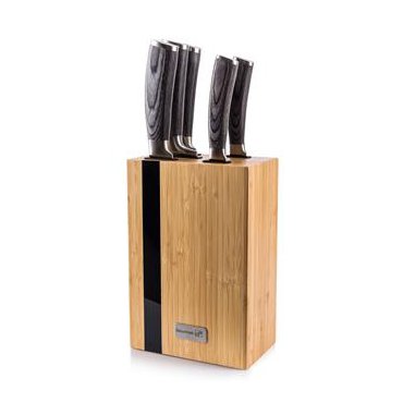 Domácí potřeby - G21 Sada nožů Gourmet Rustic 5 ks + bambusový blok
