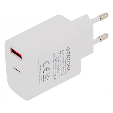 Elektronika - PATONA Nabíječka s USB a USB-C výstupem 18W Power delivery