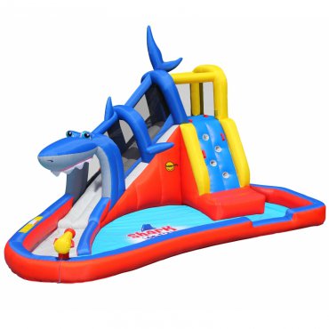 Pro děti, hry, hračky - Happy Hop Veselý žralok, vodní bazén se skluzavkou a tunelem