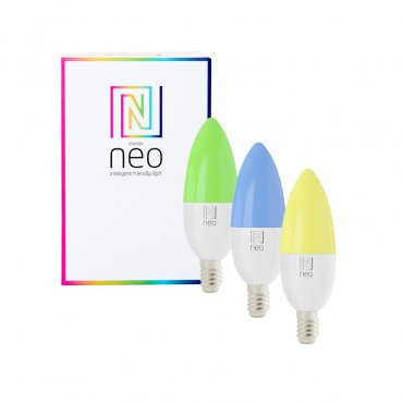 Elektronika - Immax NEO Smart sada 3x žárovka LED E14 5,5W RGB+CCT barevná a bílá, stmívatelná, WiFi