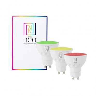Elektronika - Immax NEO Smart sada 3x žárovka LED GU10 5,5W RGB+CCT barevná a bílá, stmívatelná, WiFi
