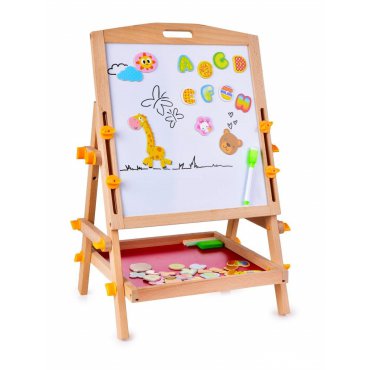 Pro děti, hry, hračky - 3v1 oboustranná magnetická kreslící tabule na stojanu