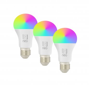 Elektronika - Immax NEO LITE Smart sada 3x žárovka LED E27 11W RGB+CCT barevná a bílá, stmívatelná, WiFi
