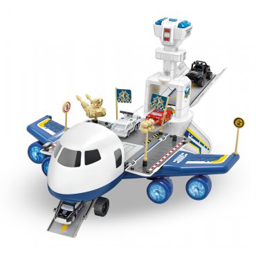 Pro děti, hry, hračky - Kids World Hrací sada letadlo s rampou - policie, 35 x 35 x 20 cm