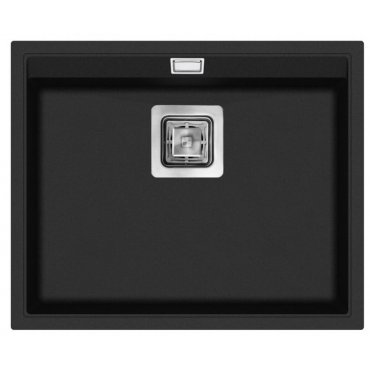 Domácí potřeby - Granitový jedno-dřez pro horní / spodní montáž AQUASANITA DELICIA 555 bez odkapu, černý granit
