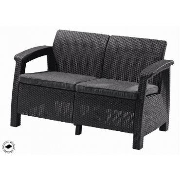 Dům a zahrada - Zahradní nábytek Keter Corfu love seat dvousedačka grafitová 223233