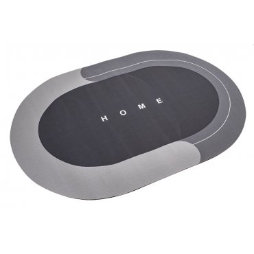 Domácí potřeby - HomeLife Koupelnová absorpční předložka 50 x 80 cm ovál, šedá
