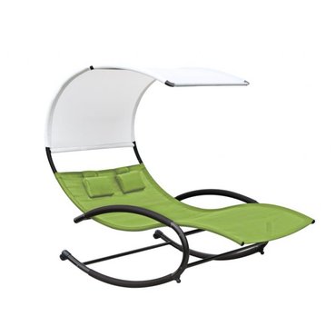 Dům a zahrada - Zahradní houpací postel Vivere Double Chaise Rocker, zelená