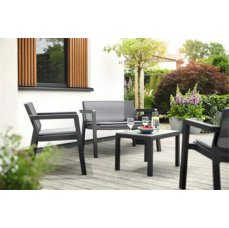 Zahradní nábytek Keter Emily Patio Set se sedáky grafitová 247063