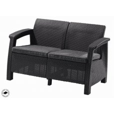 Zahradní nábytek Keter Corfu love seat dvousedačka grafitová 223233