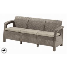 Zahradní nábytek Keter Corfu love seat max třísedačková pohovka cappuccino 227641